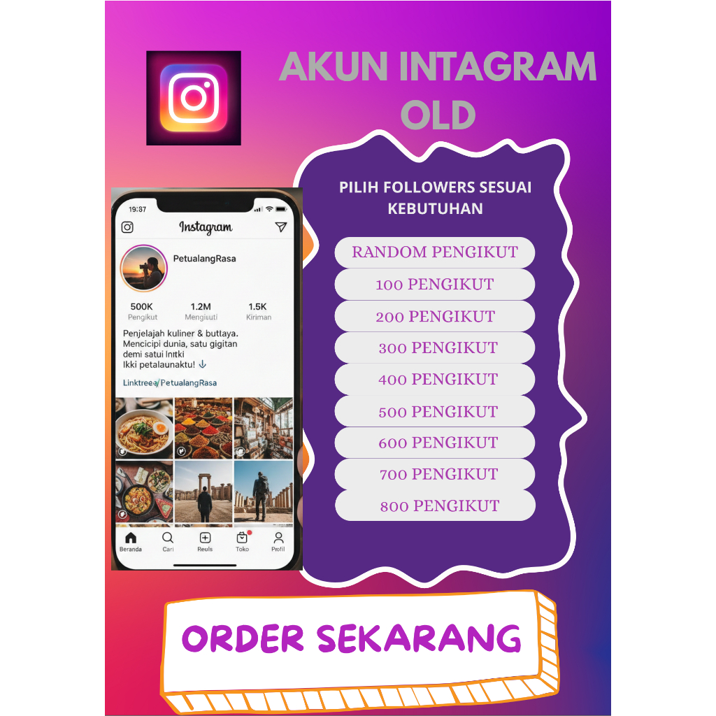 AKUN IG OLD SIAP PAKAI RANDOM - 800+ FOLLOWERS