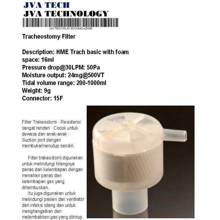 FILTER TRAKEOSTOMI (TRACHEOSTOMY HME FILTER/Filter Tracheostomy /Trakeostomi DENGAN O² Port | Type-0
