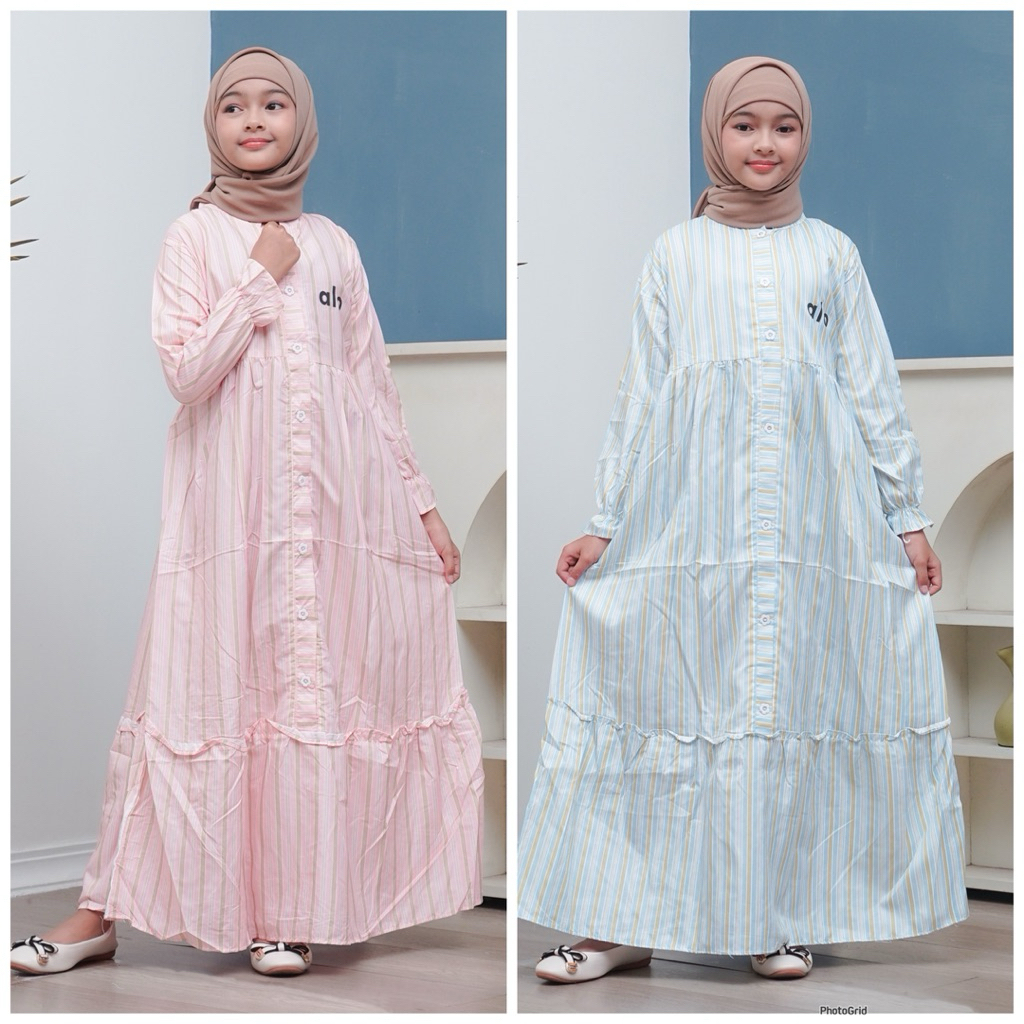 (Paket Murah) Gamis Anak Tanggung Gamis Lebaran Gamis Anak Perempuan 3-14 Tahun Gamis Anak PutihGami