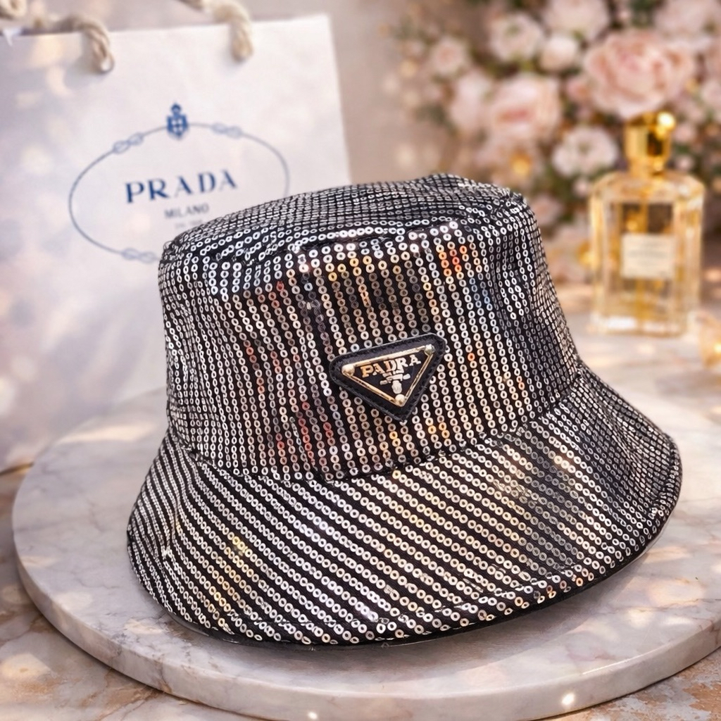Topi Bucket Sequins PRD Blink Fashion Wanita Import Premium