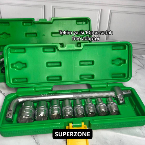 Kunci Shock Sok Set TEKIRO Kunci T 4 pcs 8-10-12-14 mm + Kunci Sok Shock 27 pcs Victory