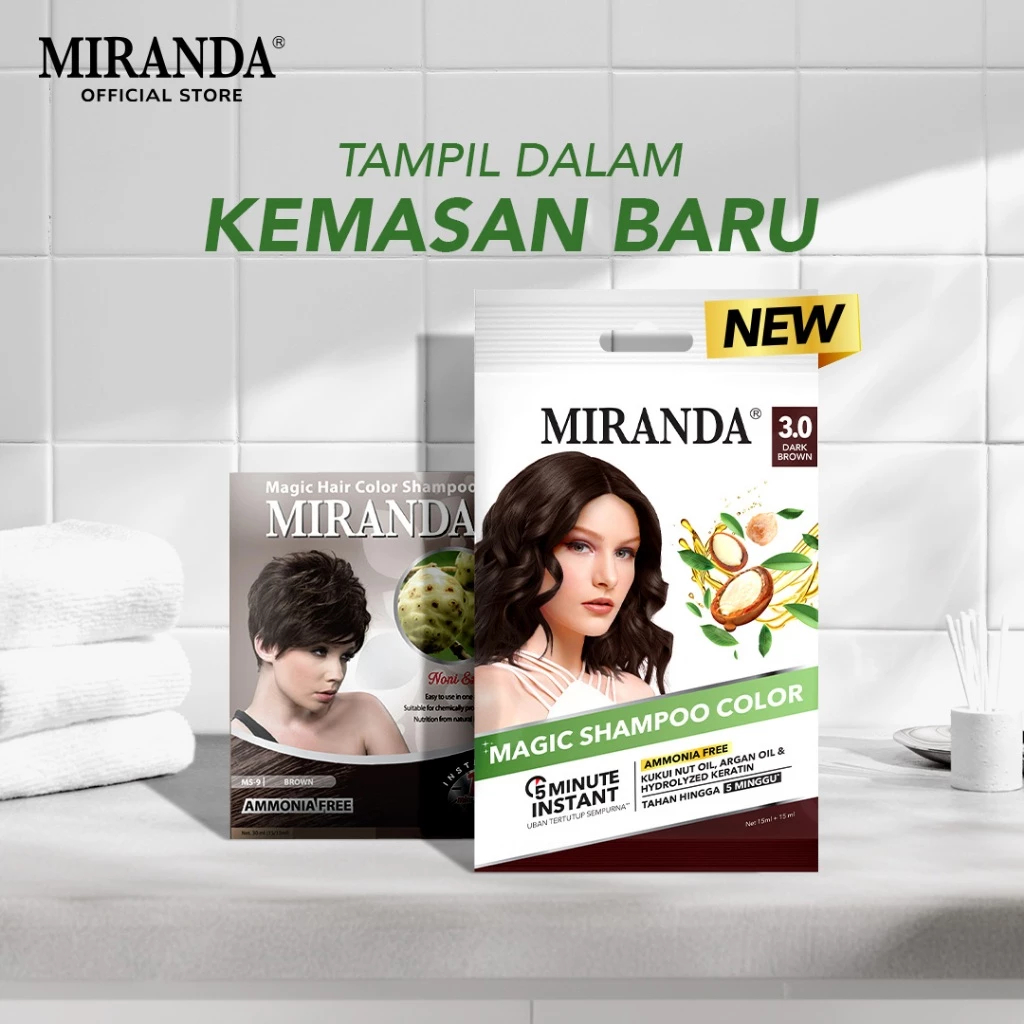 Miranda Magic Shampoo Color Sachet – Dark Brown | Pewarna Rambut