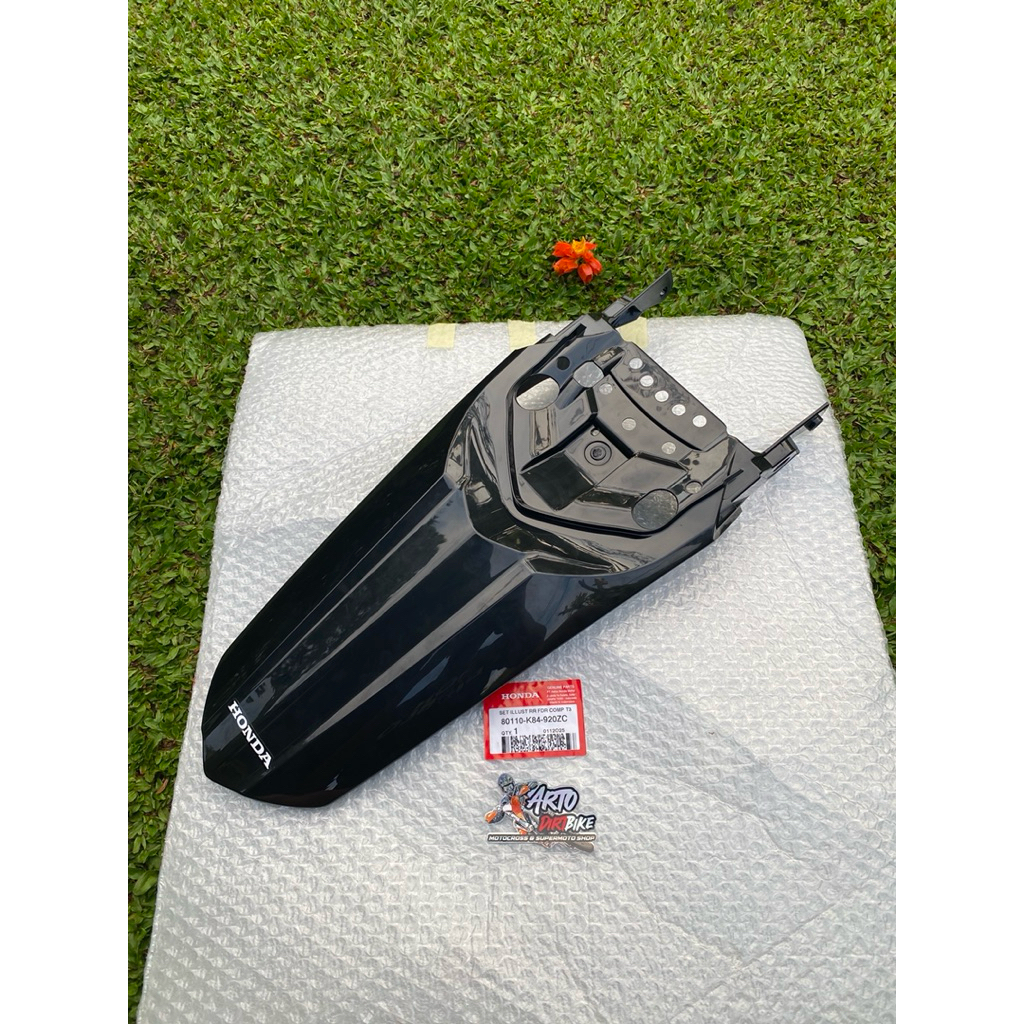 spakbor belakang CRF 150L warna HITAM original honda, fender belakang crf 150L original, spakbor bel