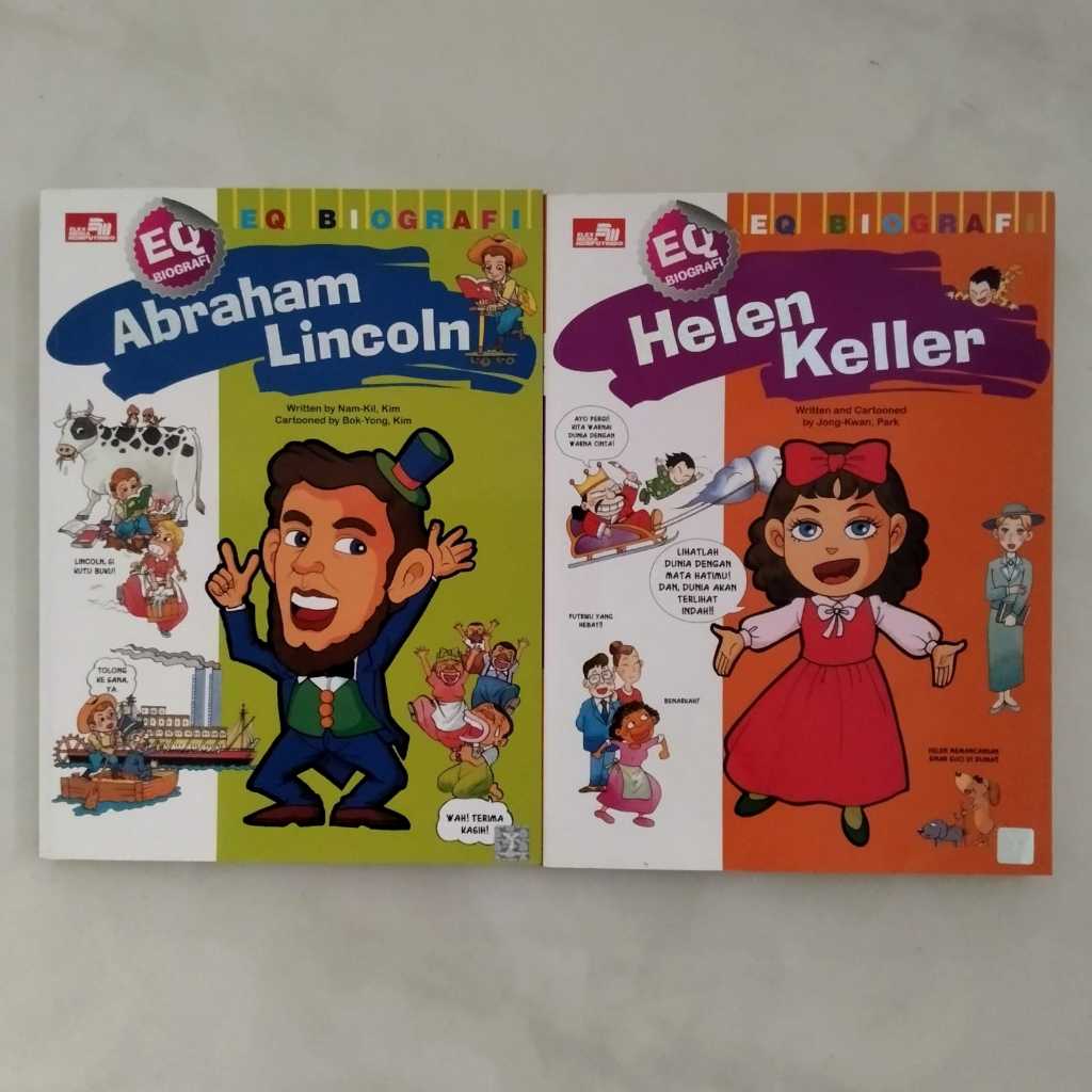 BUKU KOMIK EQ BIOGRAFI BEKAS Helen Keller, Abraham Lincoln