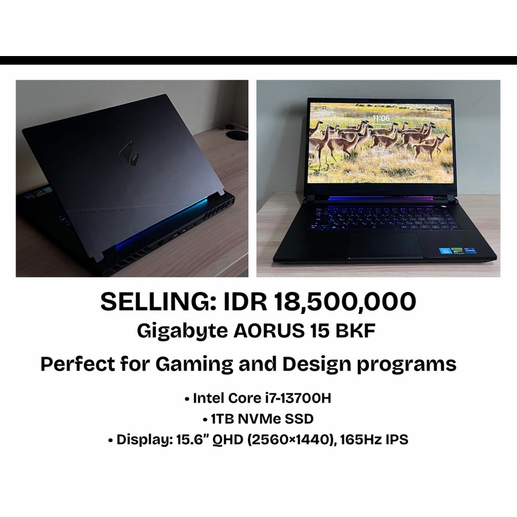 Gigabyte AORUS 15 BKF Laptop Gaming 1TB