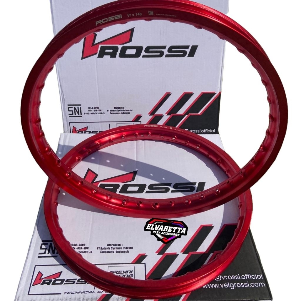 VELG V ROSSI WARNA MERAH RING17 UK 120 140 160 185 VELG ROSSI ORIGINAL ALUMUNIUM