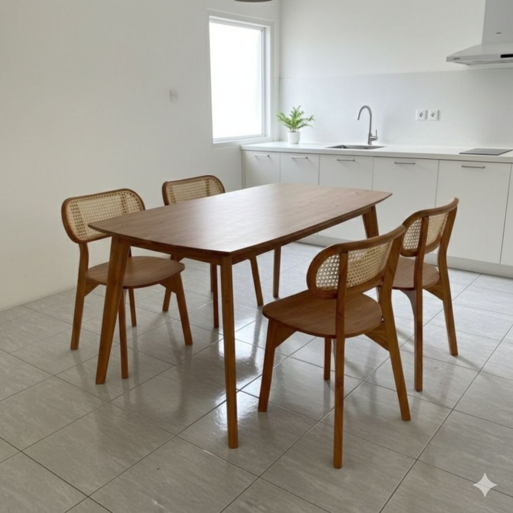 Set meja makan kacang kayu jati meja makan cafe kacang kayu jati meja cafe kayu jati