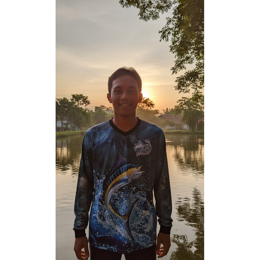 Kaos Jersey Mancing Ikan Fishing Model Oblong Fullprinting Lengan Panjang Terbaru Ukuran M L