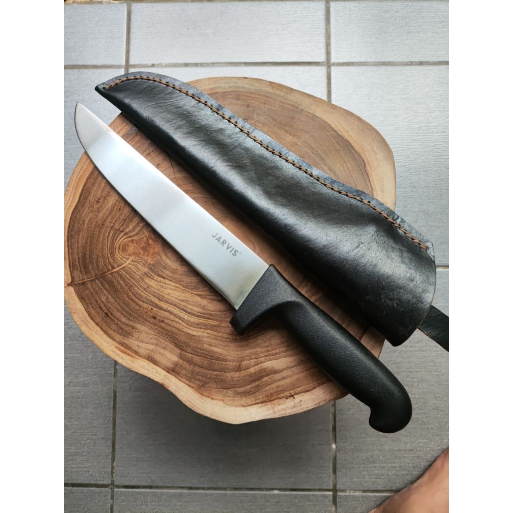 Pisau Sembelih Slaughter20 cm Jarvis Original Lengkap Sarung Kulit Tajam Good Quality