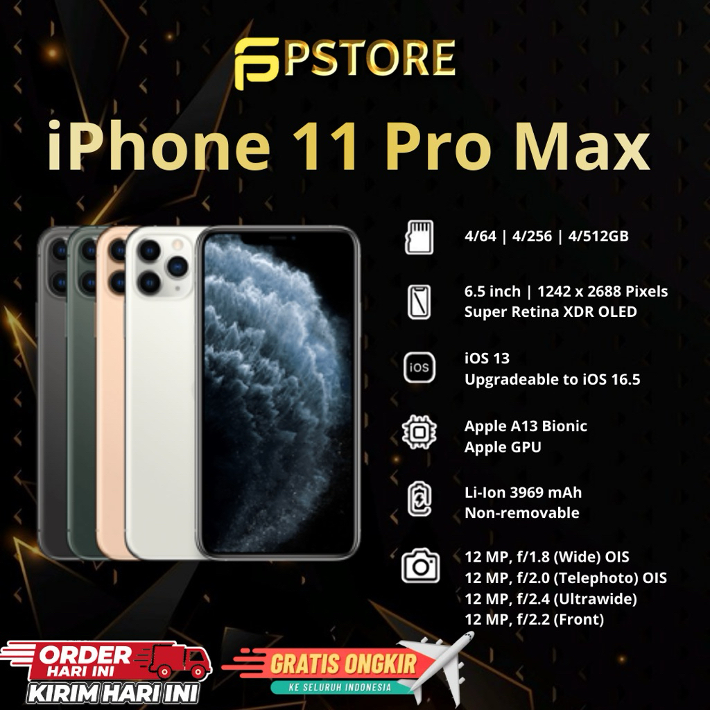 IPHONE 11 PROMAX 128GB/256GB | FULL SET SECOND INTER MULUS 100% KONDISI PERFECT