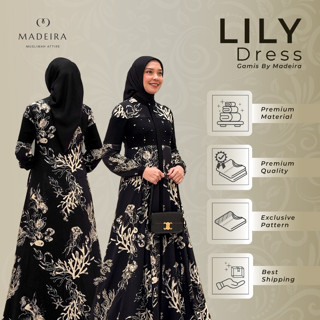 Gamis Wanita Terbaru Elegan Mewah - Madeira - Lily Dress