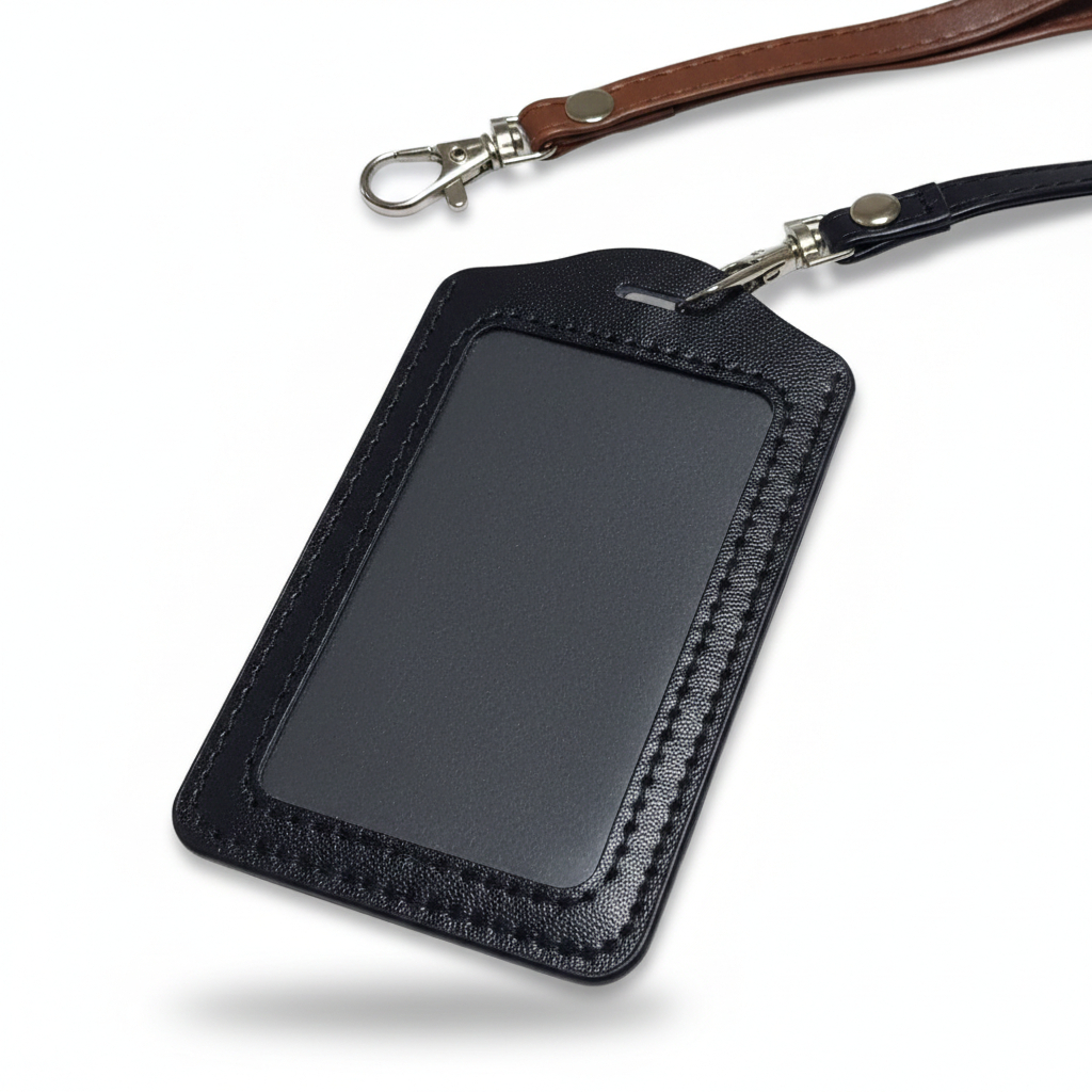 Tali + Id Card holder KULIT / tempat id card Kulit Set tali