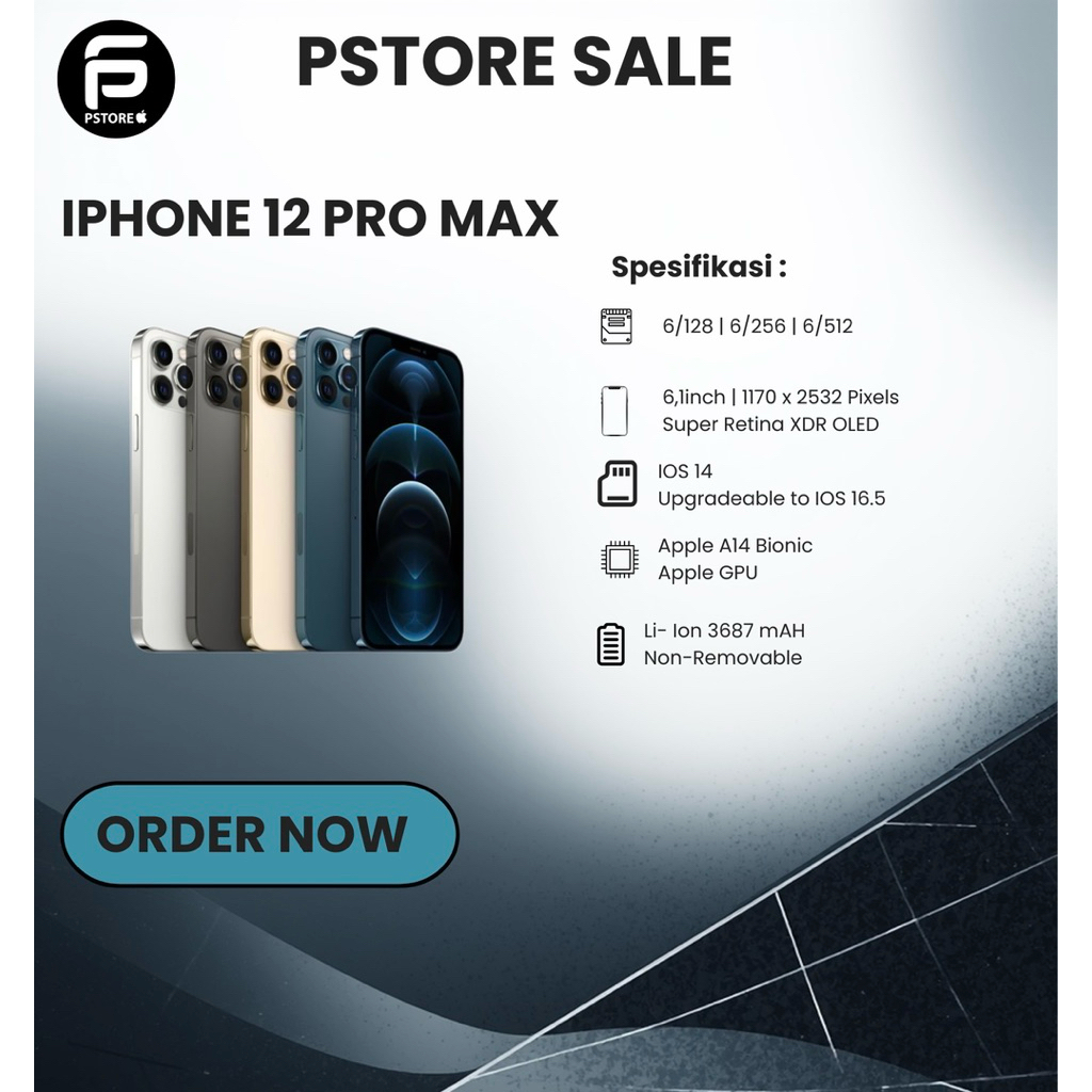 IPHONE 12 PRO MAX 128 GARANSI INTERNASIONAL