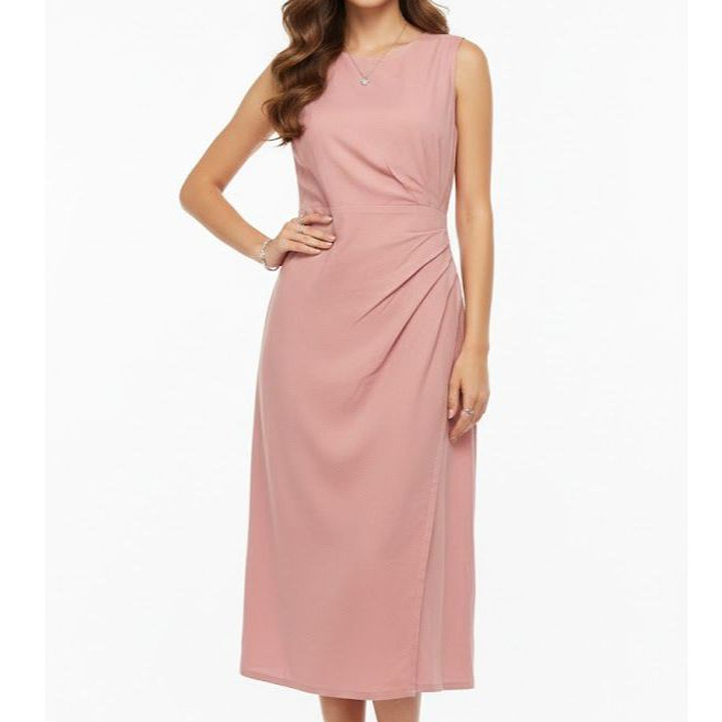 Eprise Mademoiselle Dress Sleeveless, Midi PINK  HP35A | Terusan Casual Wanita