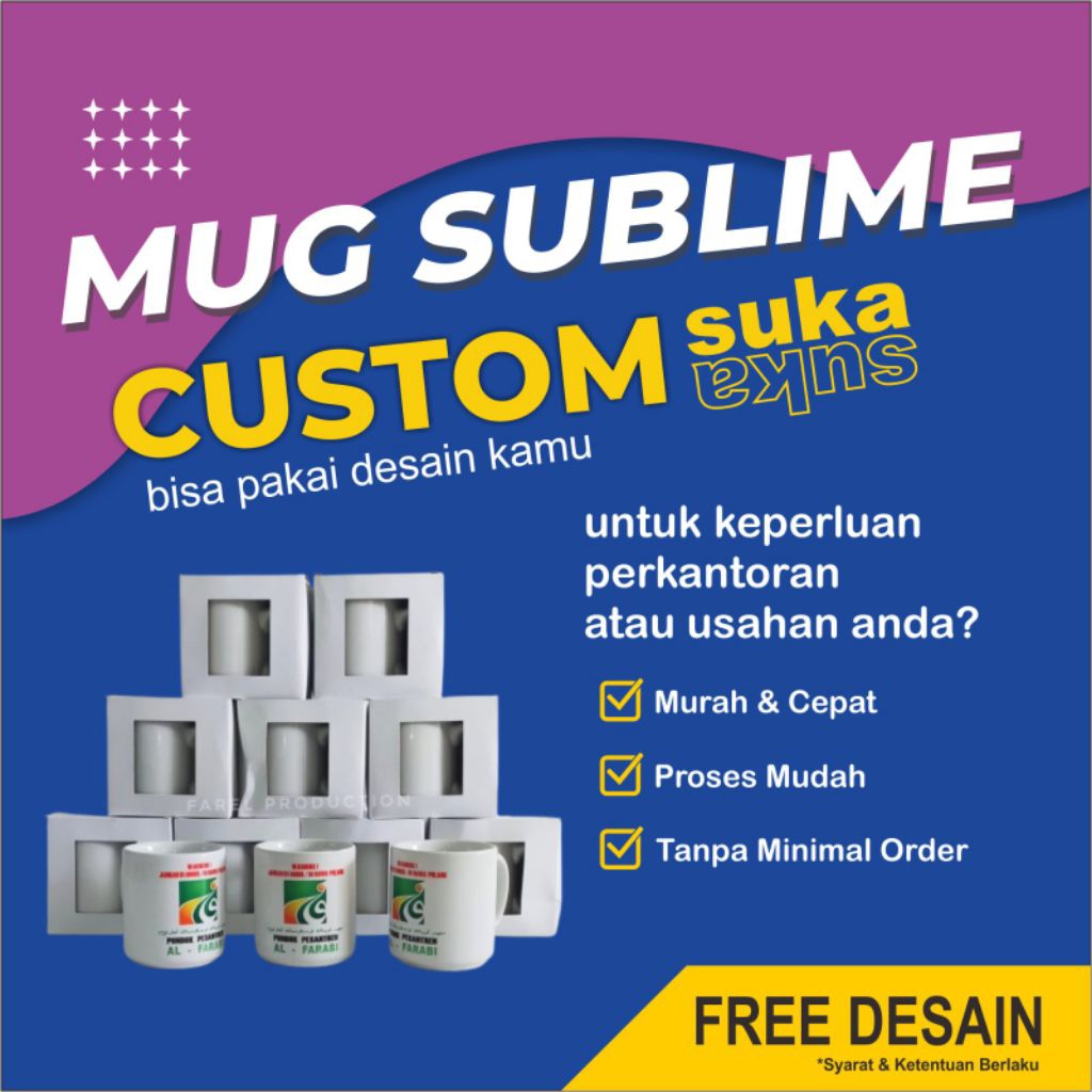MUG CUSTOM / CETAK MUG SATUAN Desain Bebas