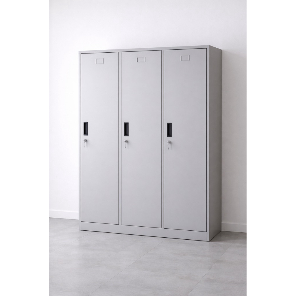 Lemari Pakaian Besi 3 Pintu (Contoh)
