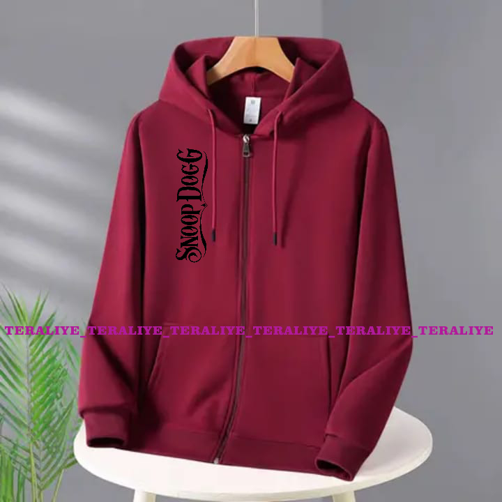 Terbaru Jaket Hoodie Zipper SNOOP DOGG Polos Bahan Katun Tebal SIZE M L XL XXL 3XL Pria Remaja Dewas