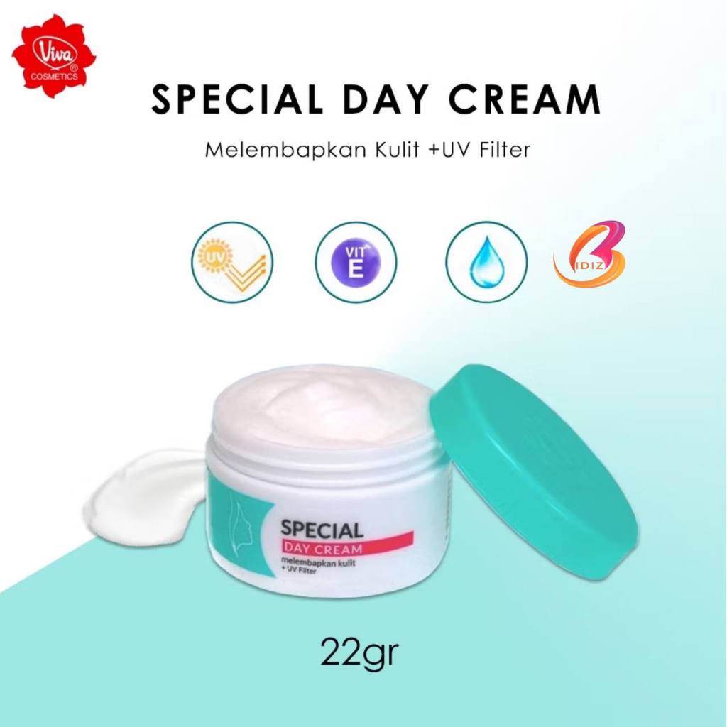 Viva Special Day Cream 22g UV Filter Sunscreen Whitening, Collagen Anti-Wrinkle, Vit E, Squalane BPO