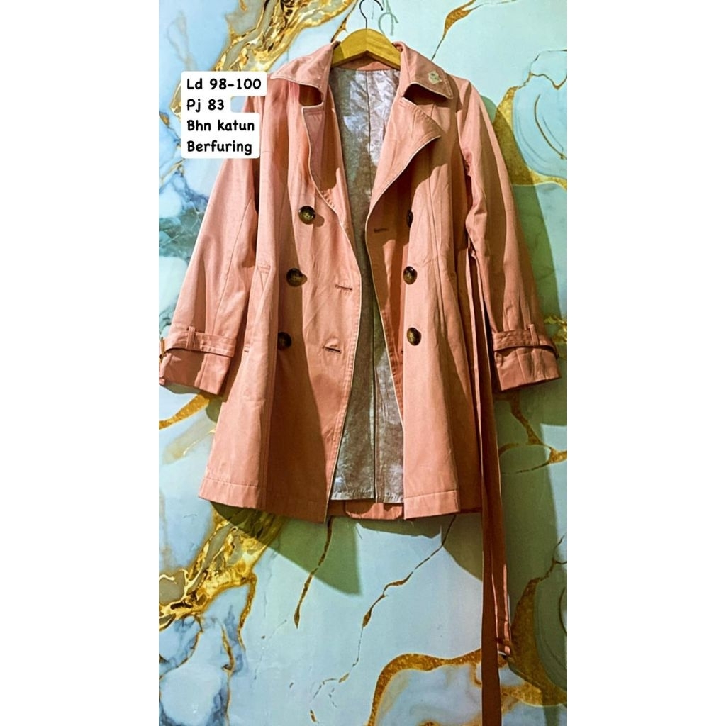 Coat Wanita Muslimah Mantel Wanita Premium Warna Salem