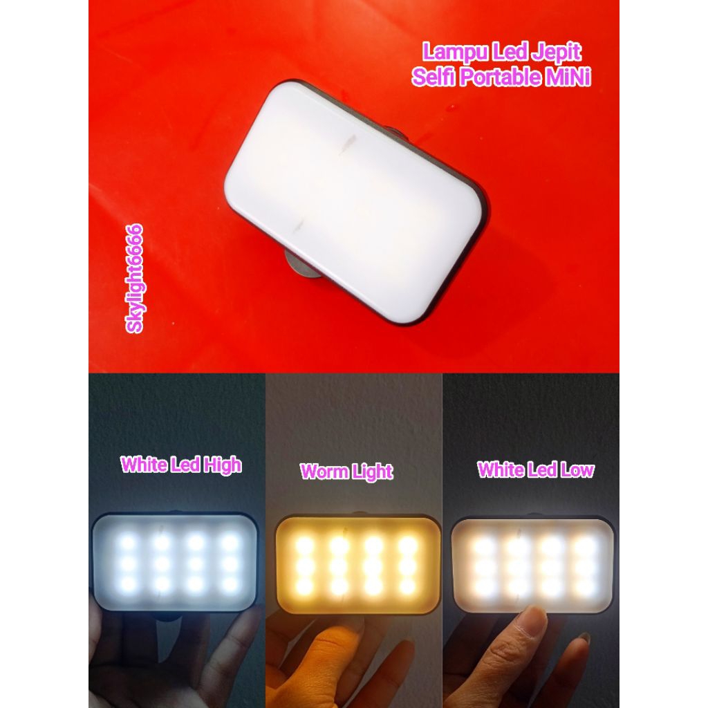 Lampu Led Jepit Selfi Portable MiNi Returan (A+)
