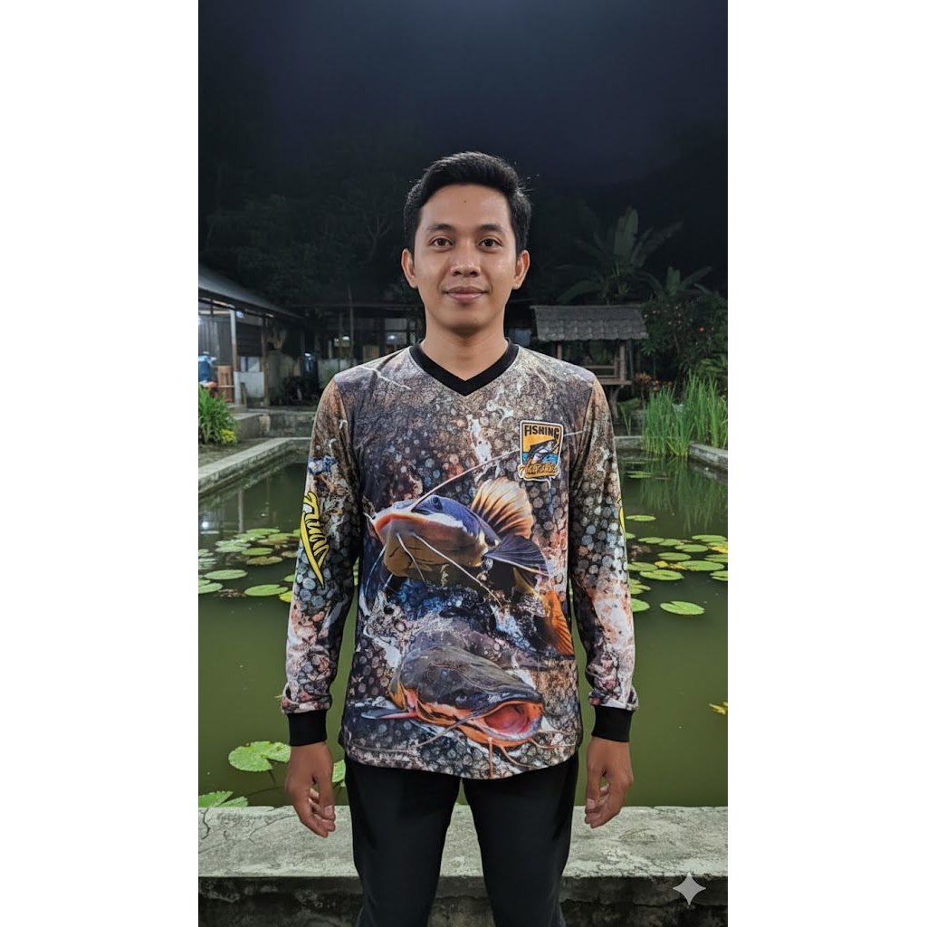 Kaos Jersey Mancing Ikan Fishing Model Oblong Fullprinting Lengan Panjang Terbaru Ukuran M L