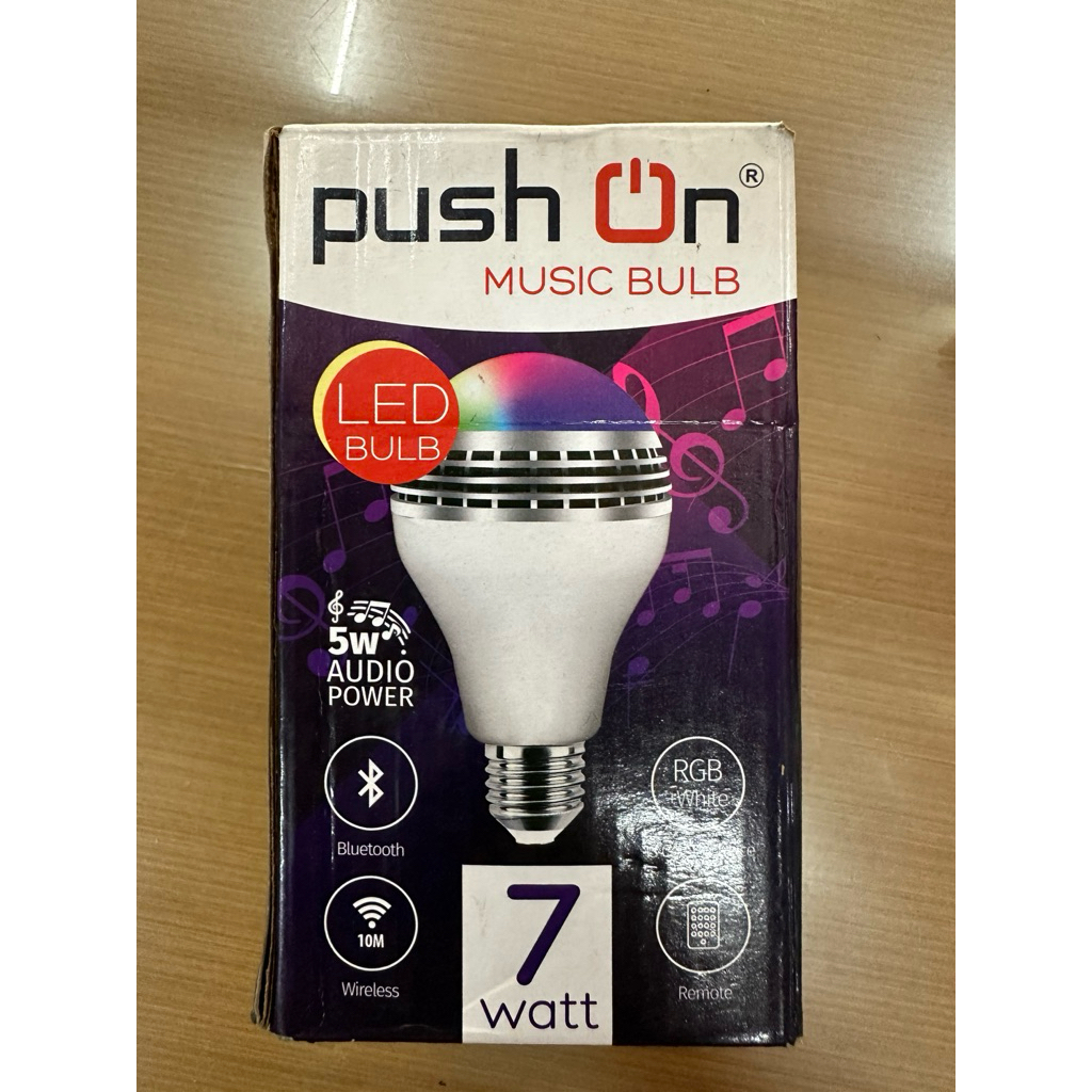 Lampu LED Musik Speaker Bluetooth / Music Bulb Push On 7 Watt Remote