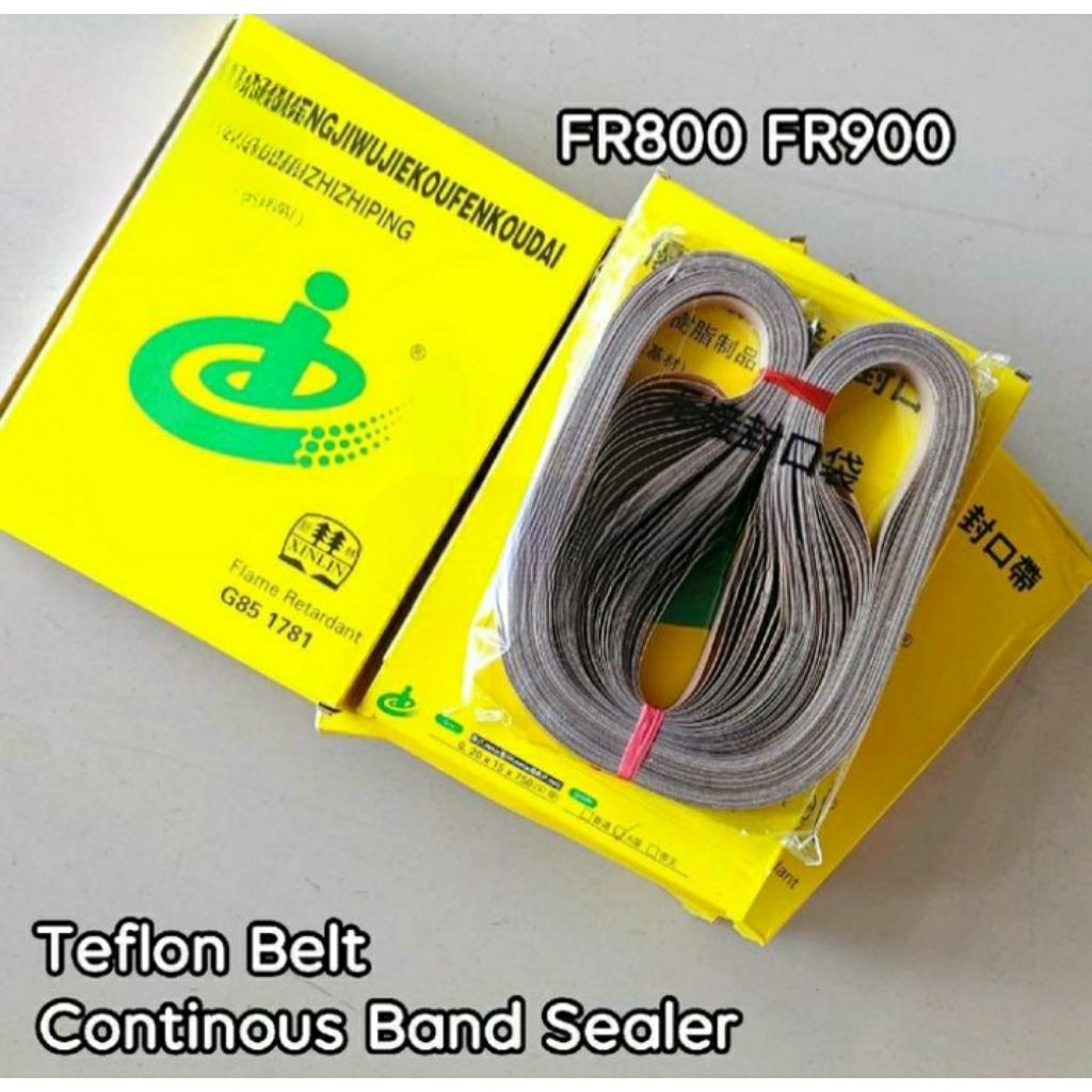 2 pcs Teflon Belt Mesin Continous Band Sealaer FR900 FR800 15mm x750mm