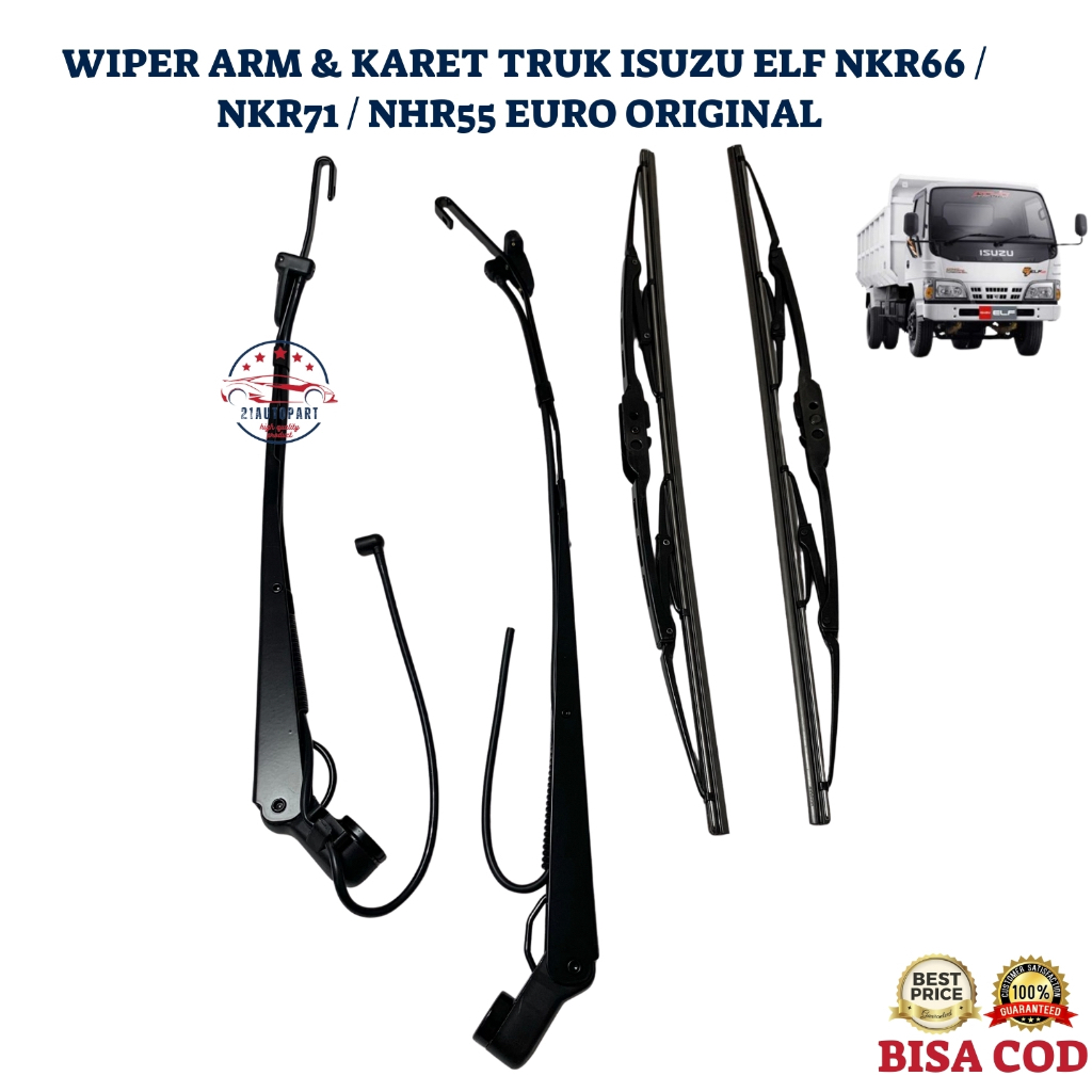 Wiper Arm & Karet Truk Isuzu Elf NKR71 NKR66 NHR55 Euro Original Presisi Awet