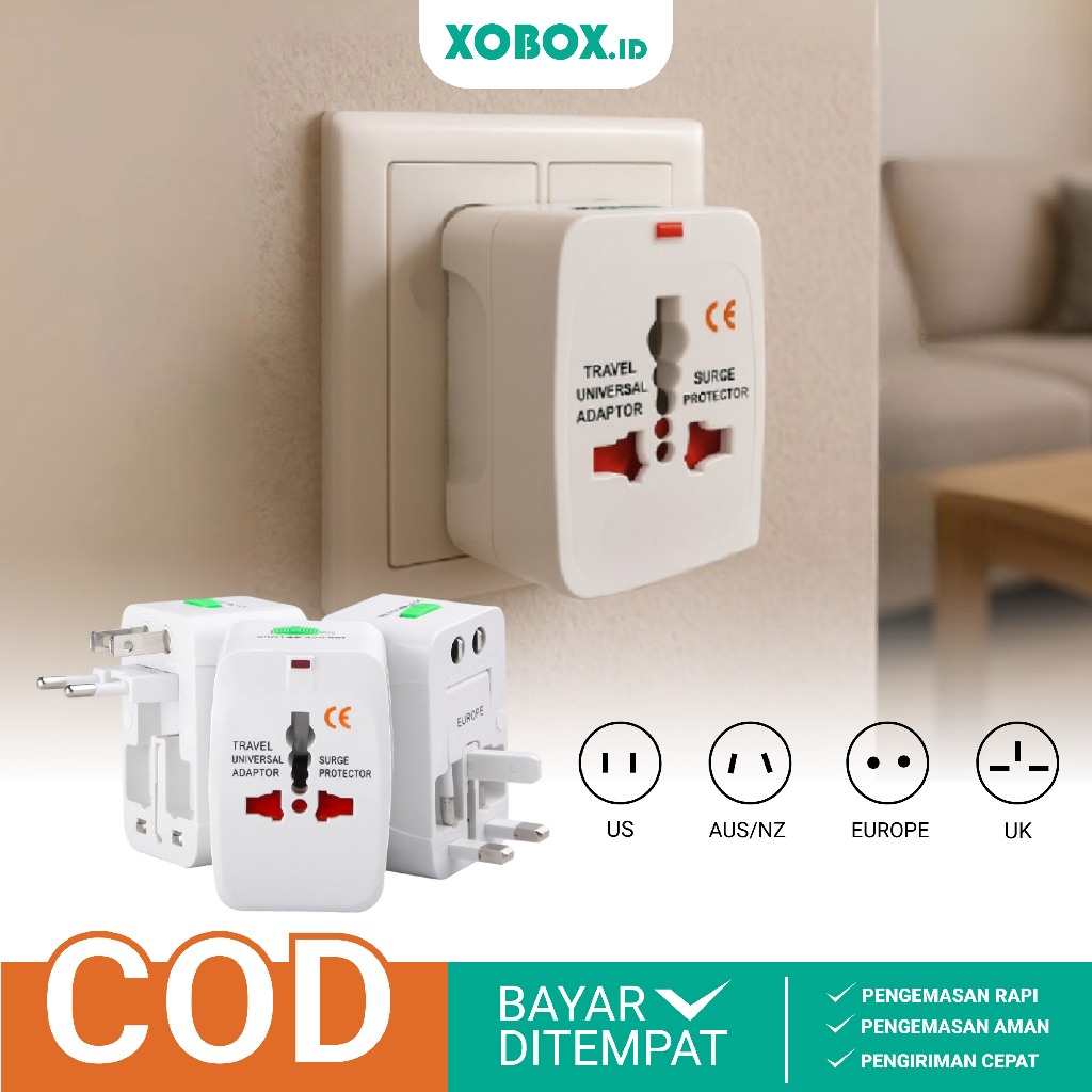 Adaptor Universal Colokan Listrik Universal Travel Adaptor Universal Untuk Traveling Stop Kontak Lis