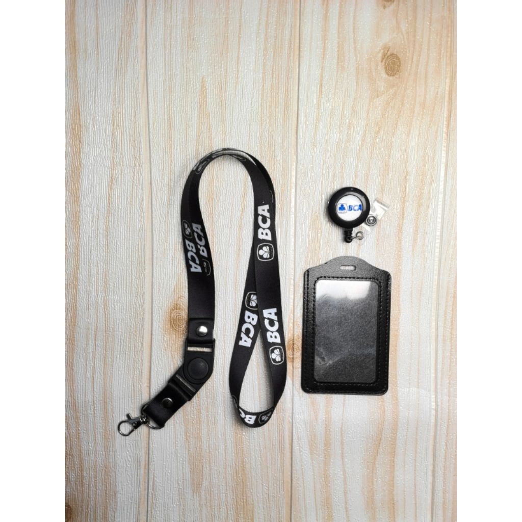 LANYARD BCA / SATU SET LANYARD BCA HITAM PREMIUM
