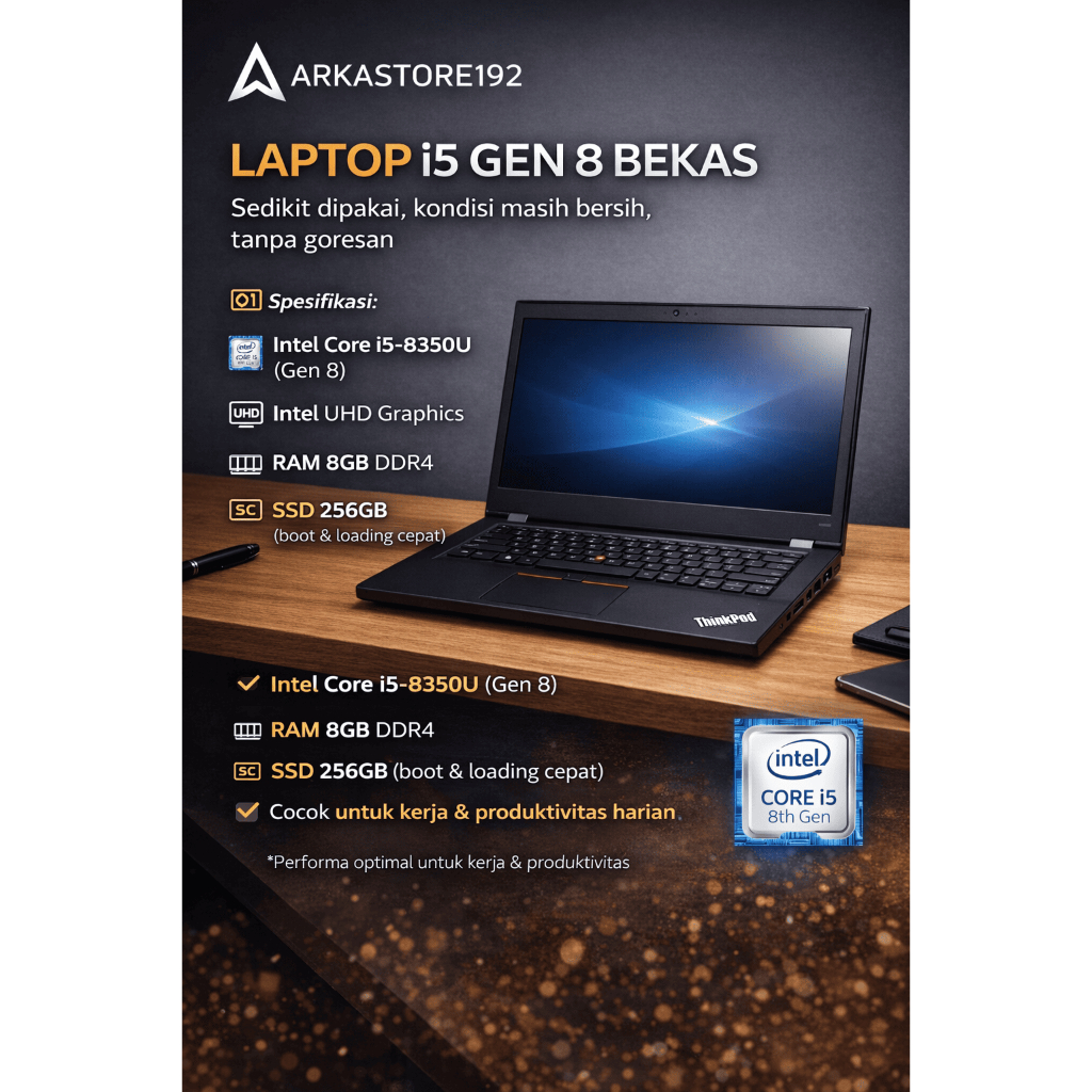 Lenovo ThinkPad T480 – i5 Gen 8