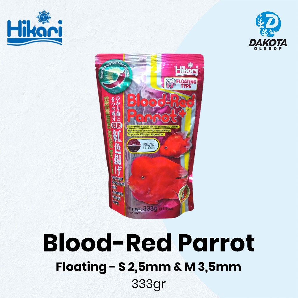Hikari Blood Red Parrot 333gr - Pakan Ikan Louhan, Chiclid, & Hias Air Tawar Floating/Mengapung