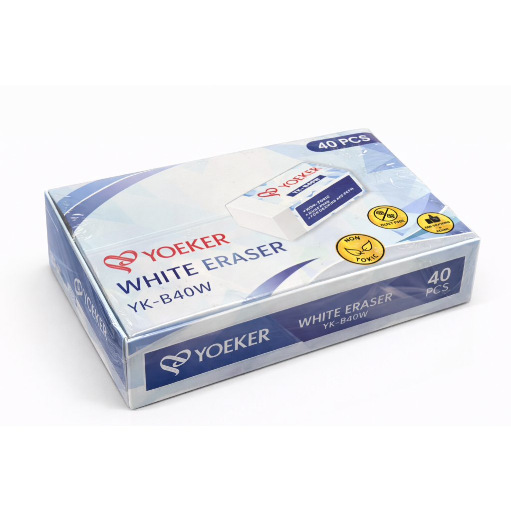 (1 BOX) Penghapus Karet 2B Putih Yoeker