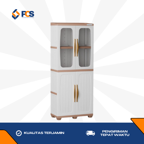 Lemari Plastik Olymplast BCO 2K2P / Lemari Plastik / Lemari Buku / Lemari Serbaguna / Lemari Pakaian