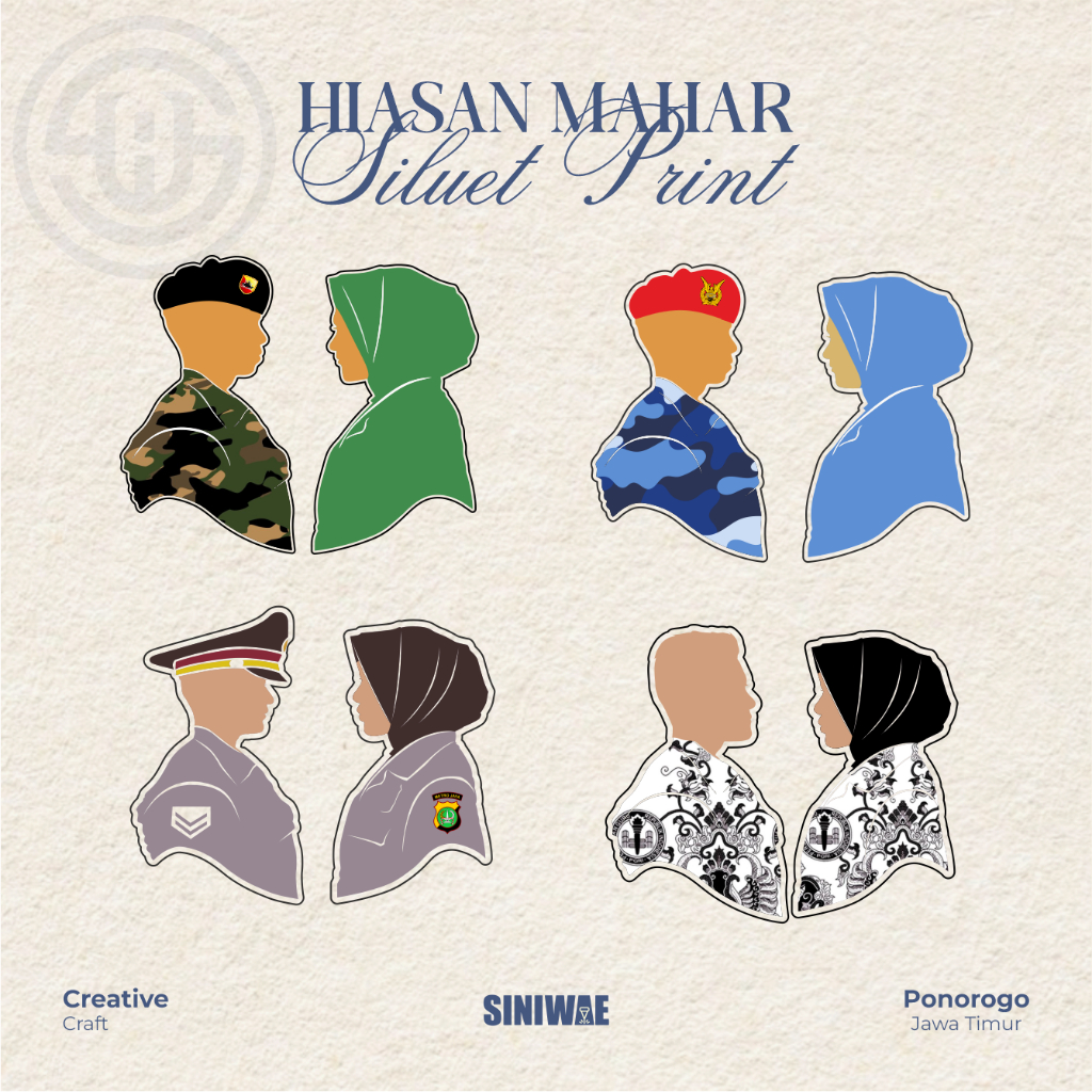 Siluet Couple Polisi Tentara Fullcolour Akrilik Print Uv