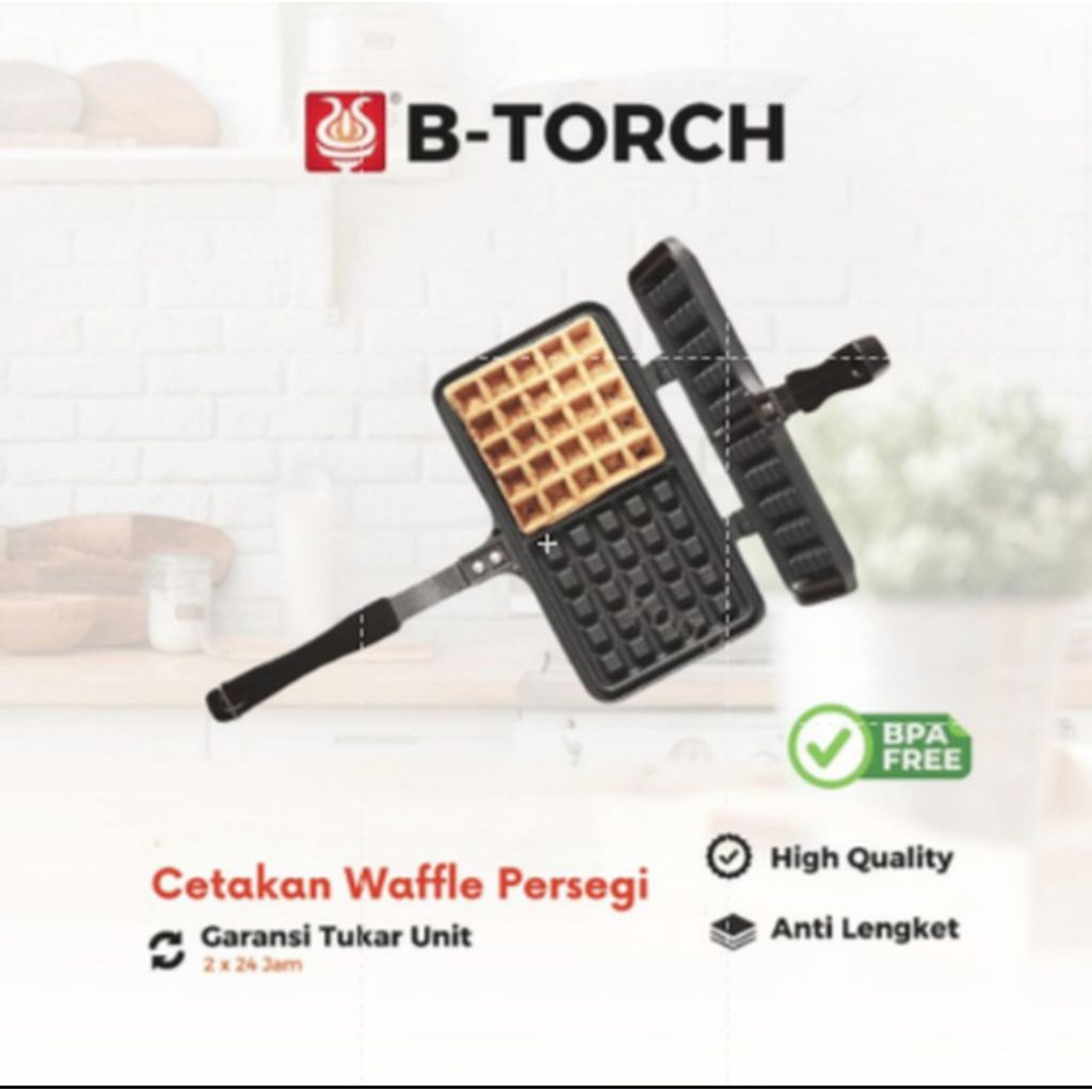 Loyang aluminium Lapis Teflon Cetakan Tatakan Kua Wafel Wafle Maker Anti Lengket Pancake Kitchenware