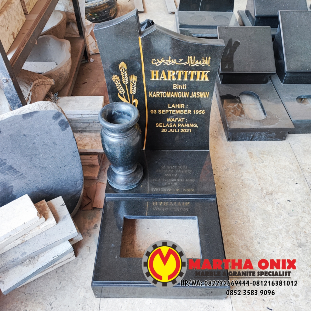 Batu Nisan Minimalis Marmer Hitam, Maean Batu Nisan Marmer