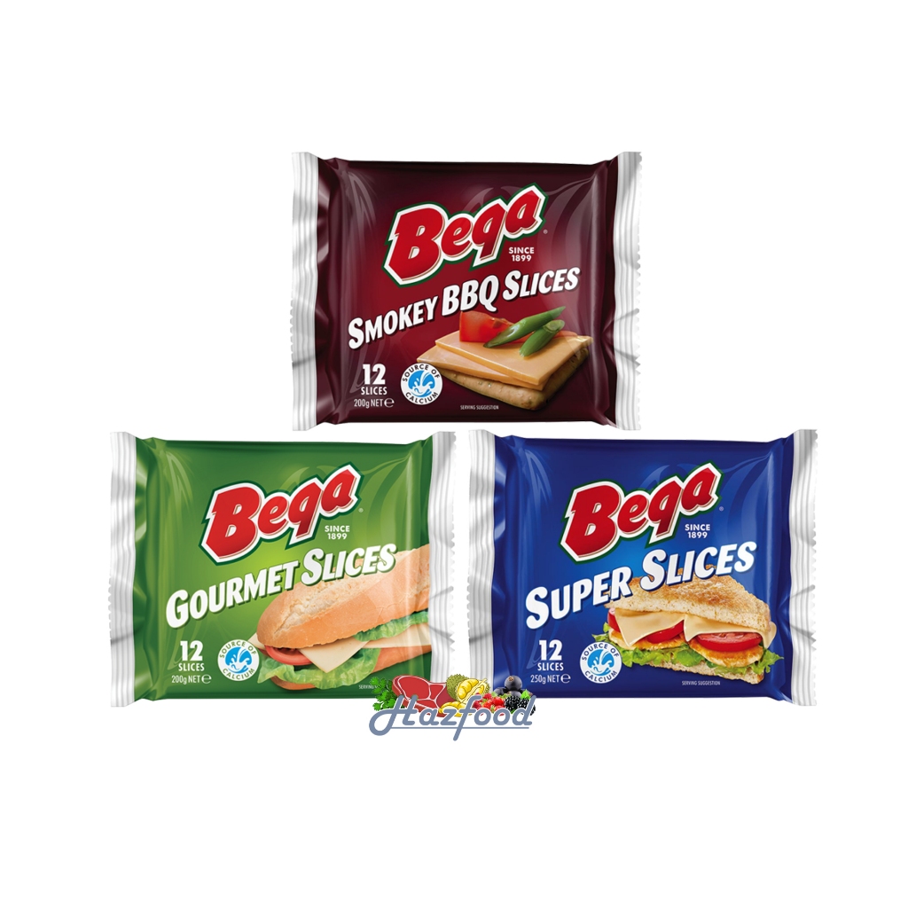 Bega Cheese Slices Keju Import Varian Super Slices / Gourmet Slices / Smokey BBQ Slices