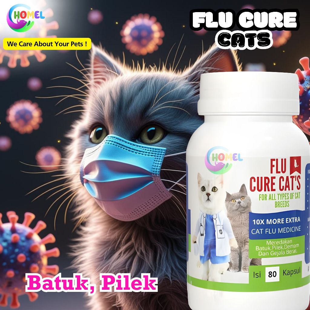 Obat Flu Kucing / Pilek Demam Aman untuk Kucing Hamil & Menyusui Eceran CHOMEL