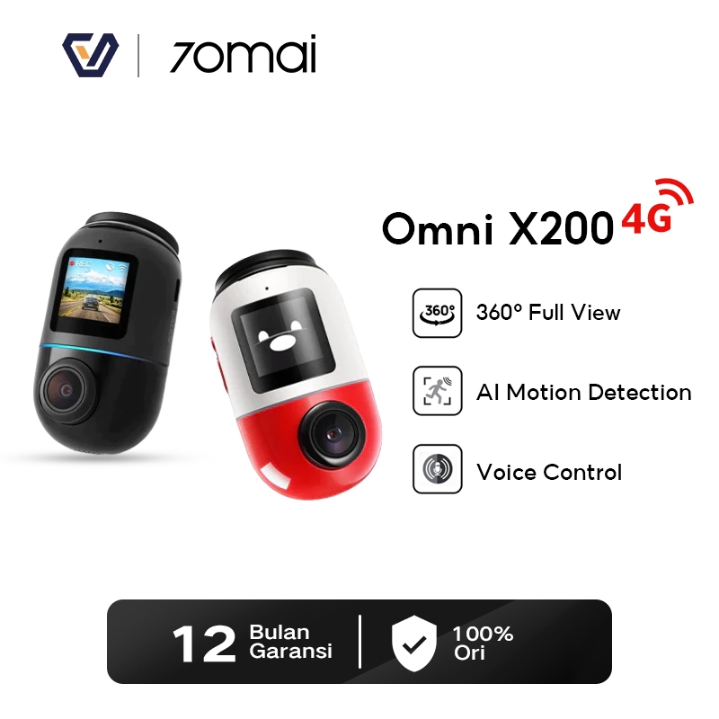 Official 70mai Dash Cam Omni X200 360 Full View 4G Connect HD 1080P FOV 140 Built-in 64/128GB Dashca