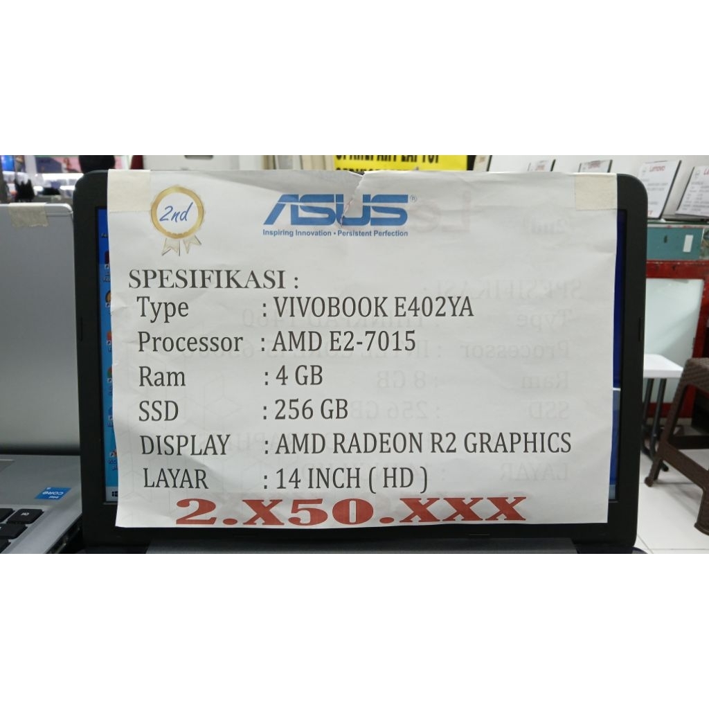 [PROMO RAMADHAN] ASUS VIVOBOOK E14 E402YA AMD E2-7015 RAM 4GB SSD 256GB