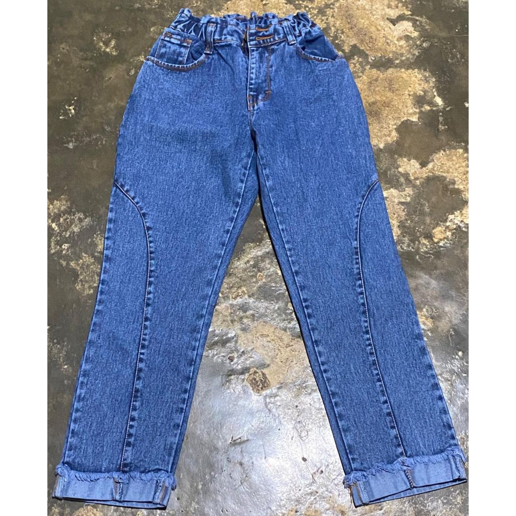 Celana panjang jeans wanita rawis 7/9 tgg-dewasa // celana BF basic tulang one point nine