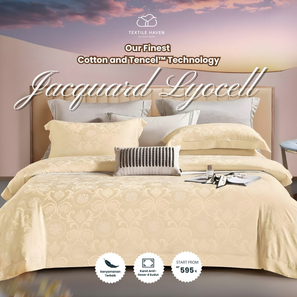 Sprei dan BedCover Jacquard Sutra Serat Bamboo Original 80s | Sprei KingKoil Sutra Emboss tinggi 40