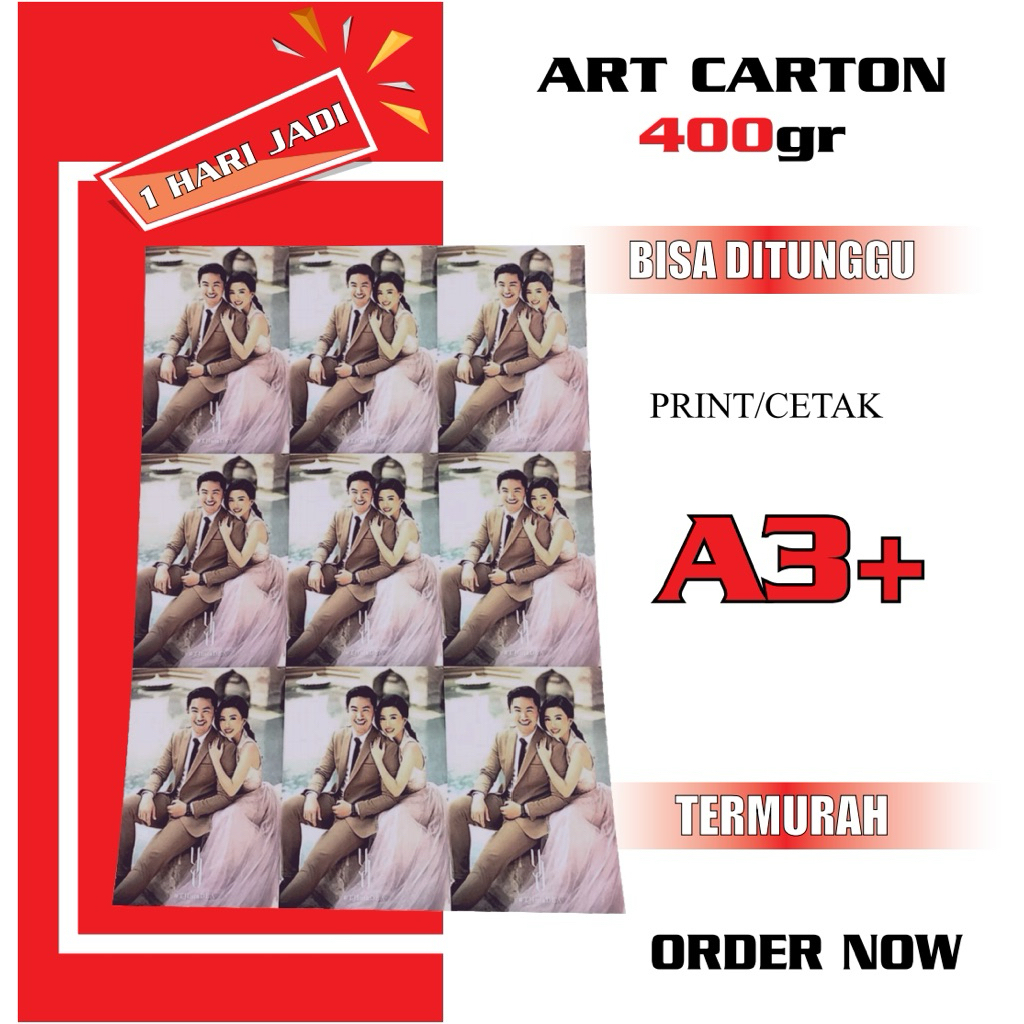 Print A3+ | Cetak A3+ MURAH | Art Carton 400 gr | 1 Sisi / 2 Sisi