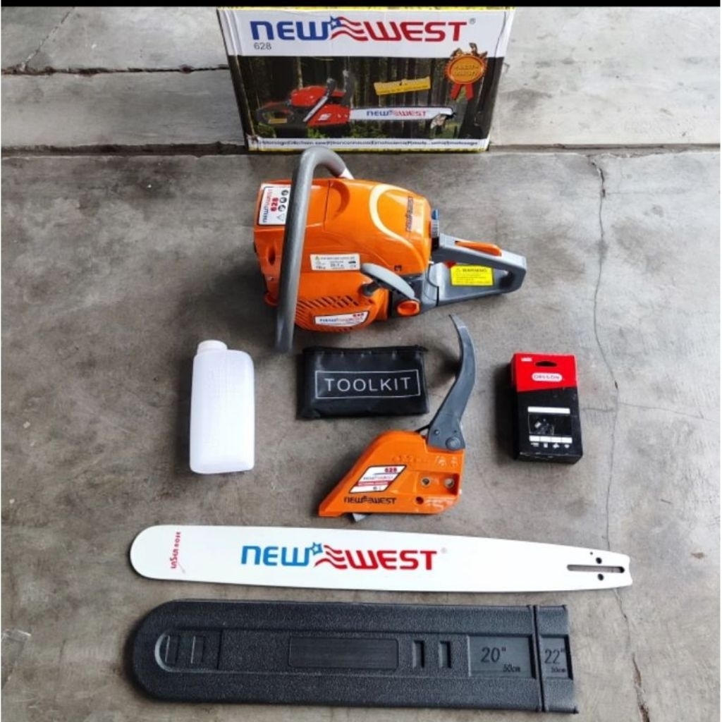 MESIN CHAINSAW NEW WEST 628 BAR 24INC/MESIN GERGAJI POTONG KAYU NEW WEST 628 BAR 24"