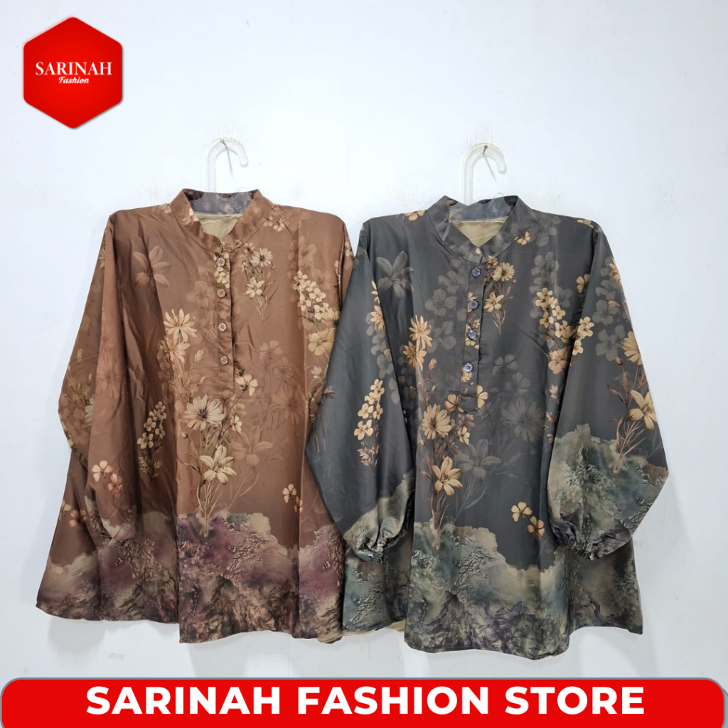 Blus Terbaru Atasan Wanita Motif Bunga All Size