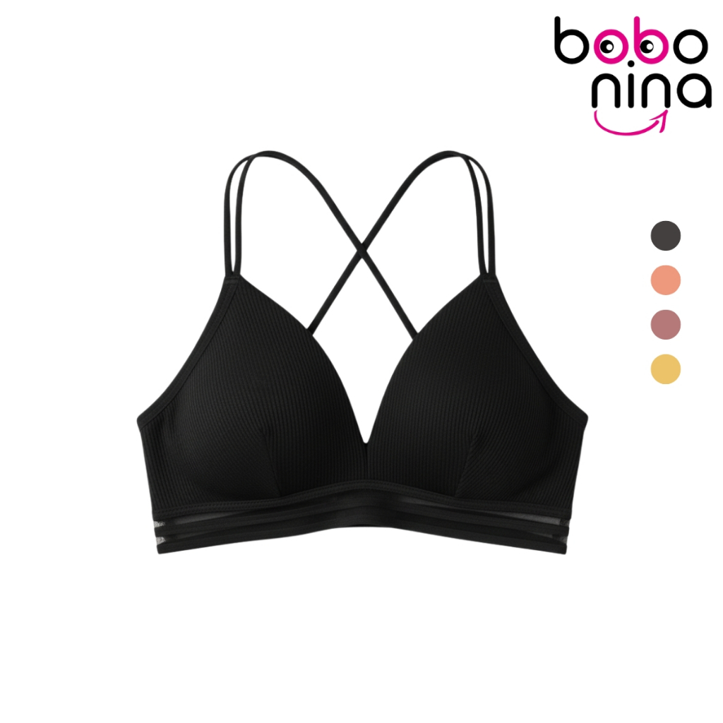 Ninabobo BR081 Bikini Bra Wanita BH Busa Tali Simpul Seamless Super Ringan Tanpa Kawat Tali Silang