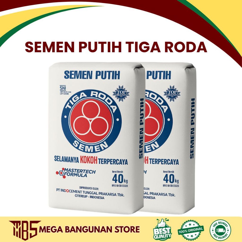 SEMEN PUTIH SEMEN TIGA RODA 40kg |1Sak