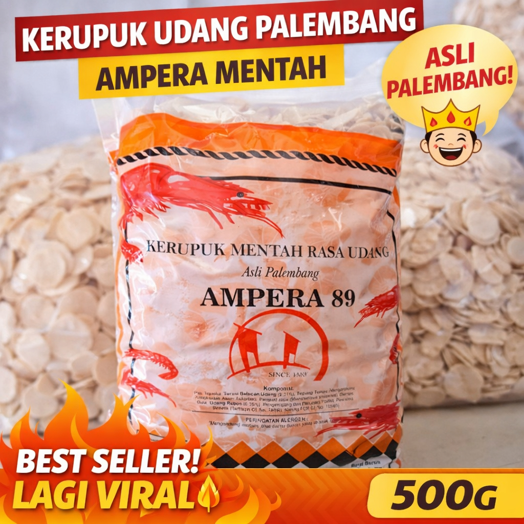 KERUPUK UDANG PALEMBANG AMPERA MENTAH RENYAH & GURIH 1kg