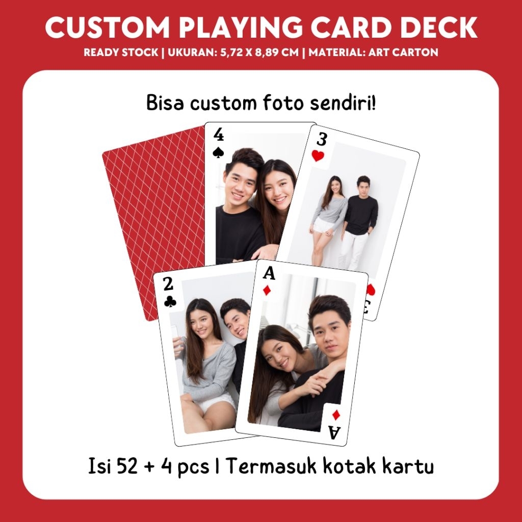 Custom Playing Card Deck | Kartu Permainan Custom | Kado Ulang Tahun | Hadiah Lucu